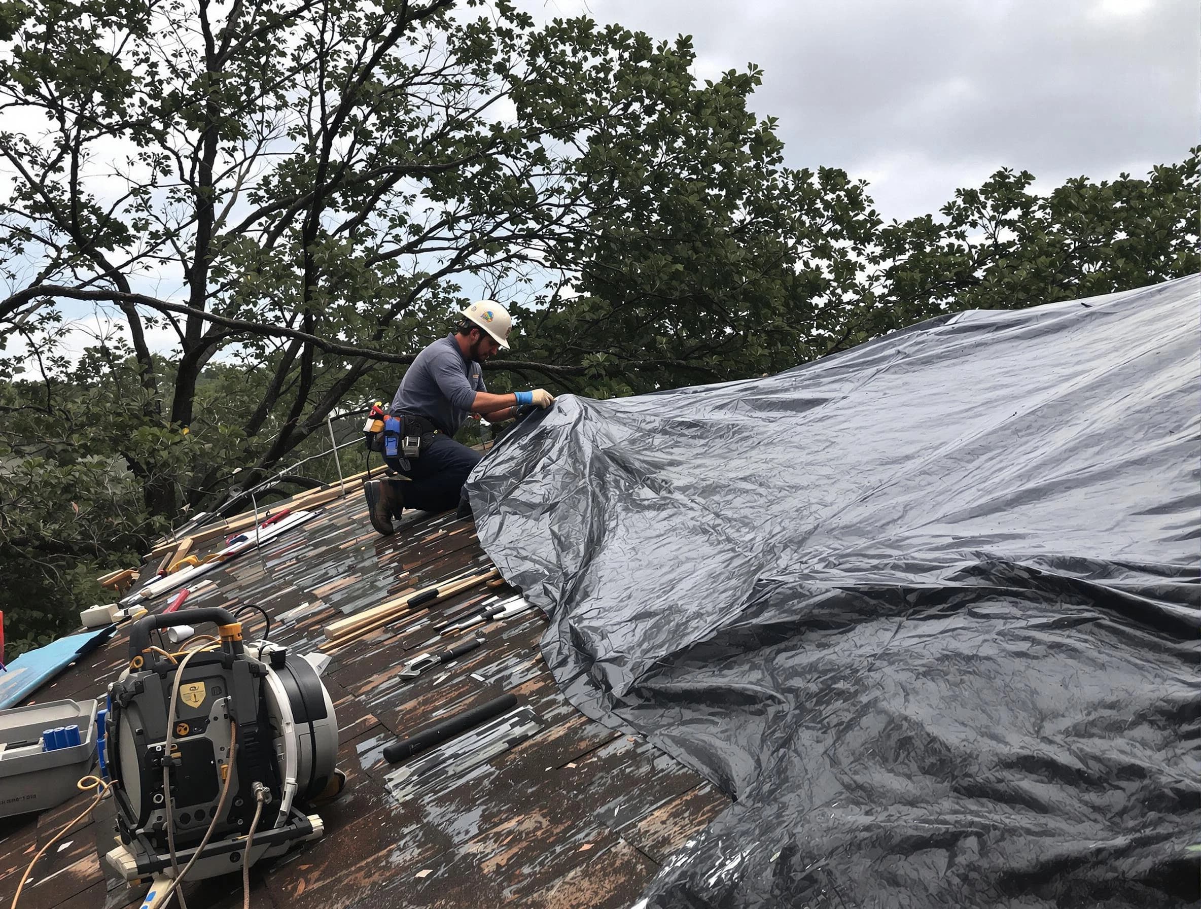 Strongsville Roofing Company responding to an emergency roof repair call in Strongsville, OH