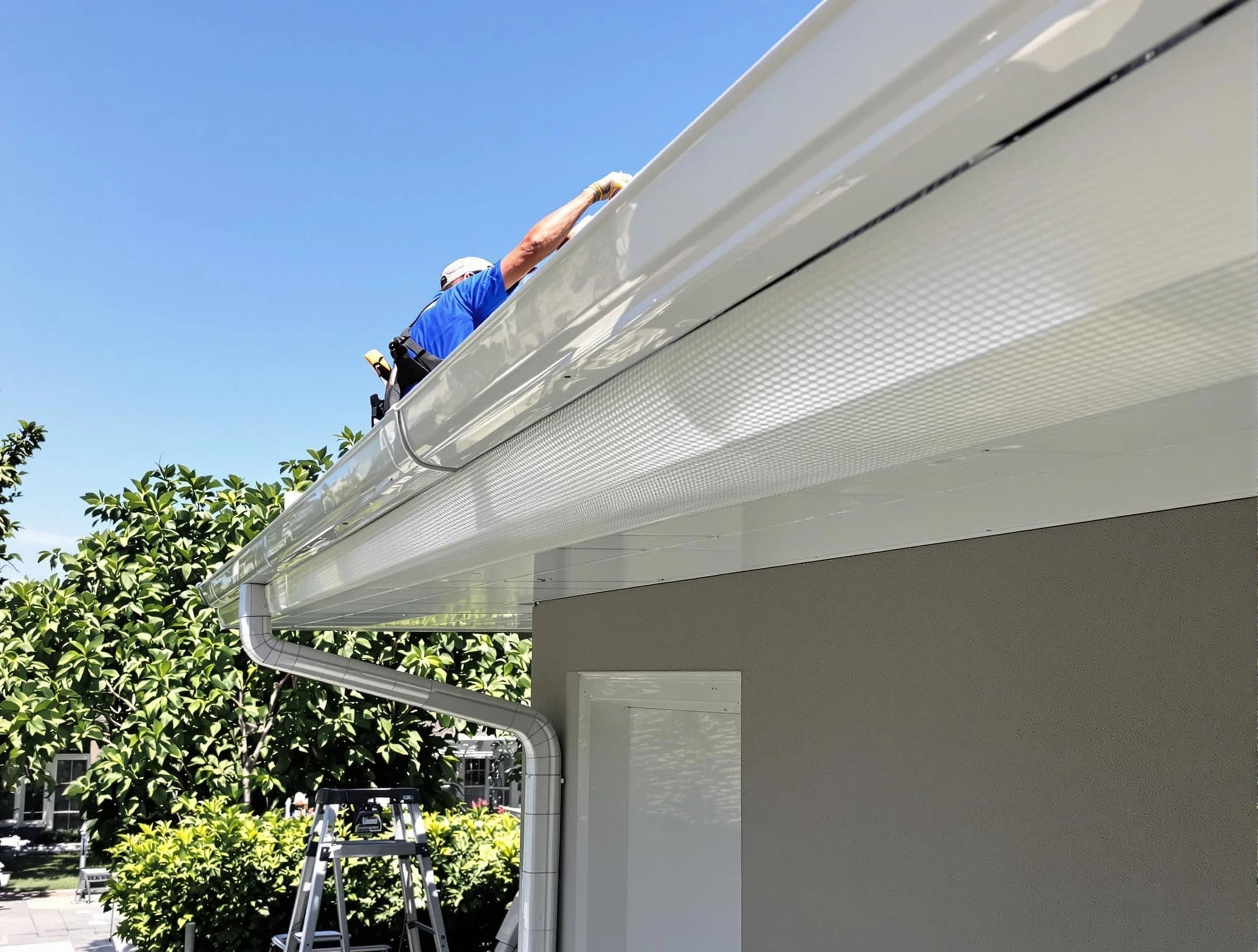 Debris-free gutter guard system by Strongsville Roofing Company in Strongsville, OH