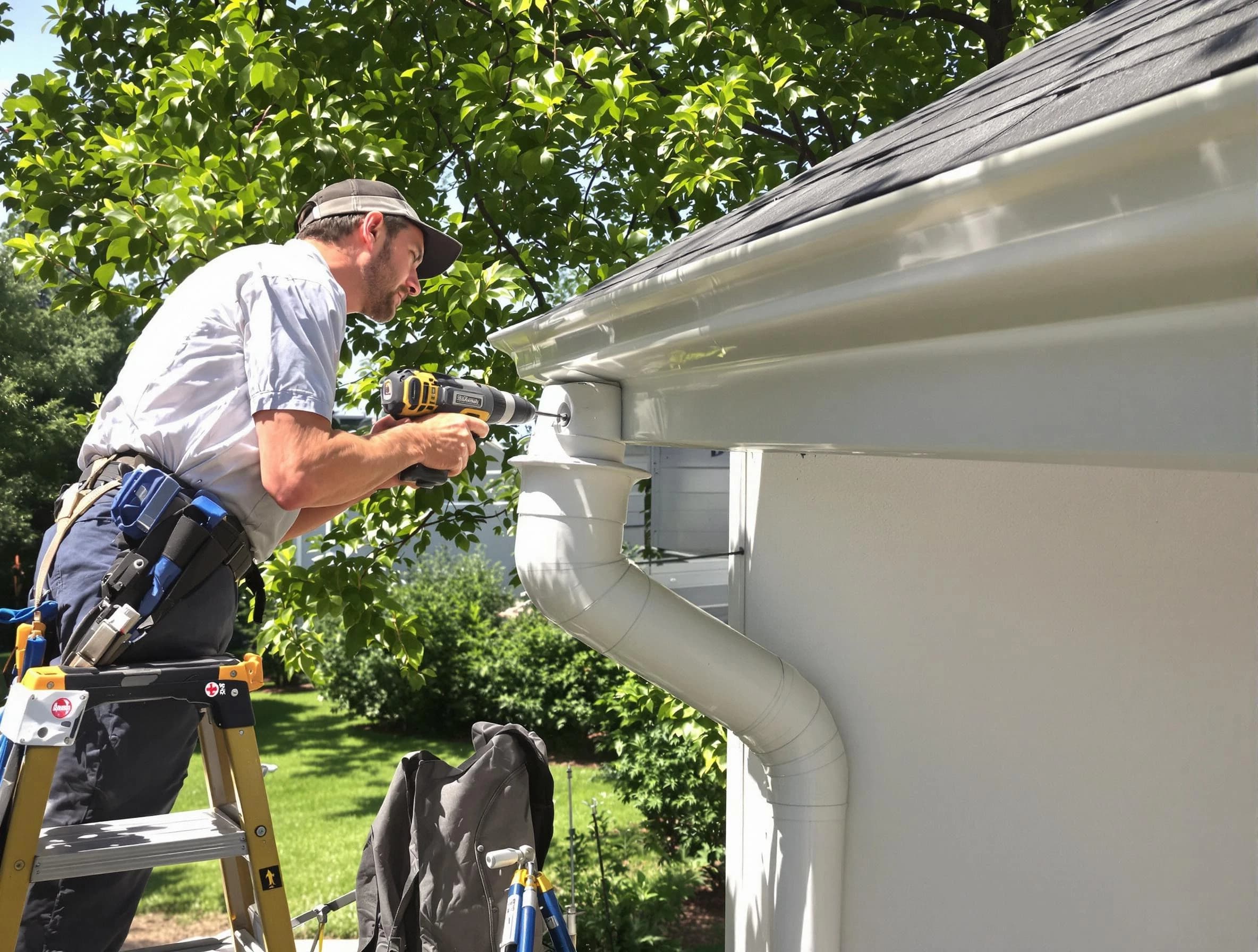 Properly installed rain gutters by Strongsville Roofing Company in Strongsville, OH