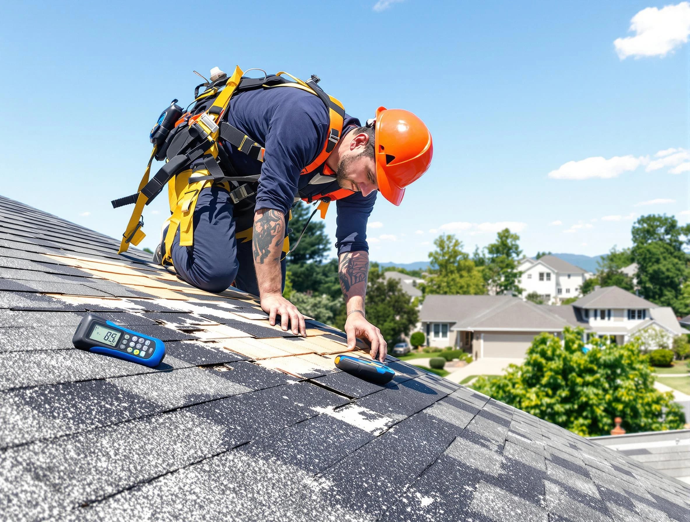 Strongsville Roofing Company professional performing roof repairs in Strongsville, OH